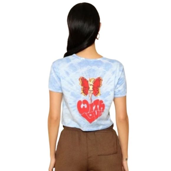 Boys Lie Lady Butterfly Tie Dye Tee - Size Large - Picture 5 of 9